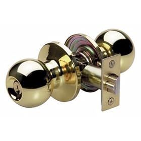 Master Lock BAO0103 Ball Keyed Entry Door Knob, Polished Brass