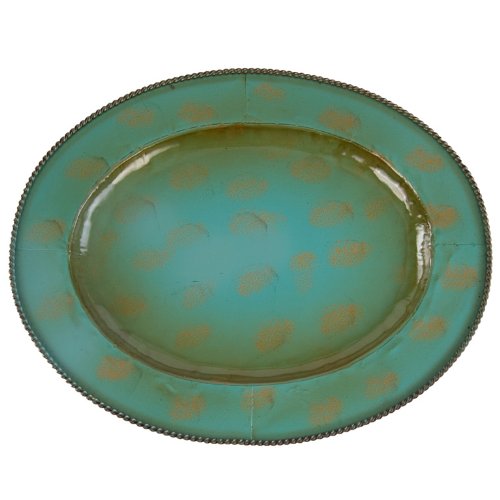 Oval Rustic Turquoise Platter Set