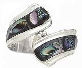 925 Silver & Abalone Shell Bangle Bracelet