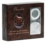 Chocolat : Coffret composé d un livre de 40 recettes avec un service à fondue