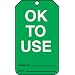 Accuform Signs MGT217CTP Inspection and Status Record Tag, "OK To Use," Green PF-Cardstock (Pack of 25)