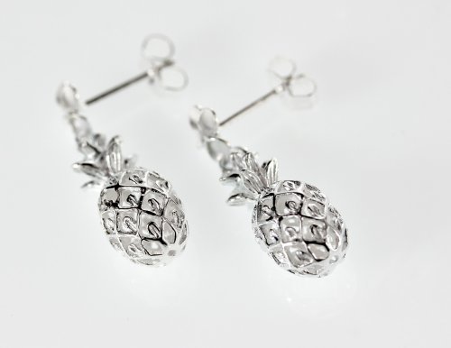 Sterling Silver 3D Pineapple Earrings