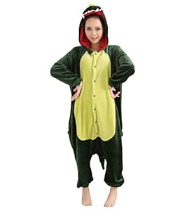 Promithi Unisex All-In-One Pajamas Cosplay Costume Adult Sleepwear (X-Large, Dinosaur)
