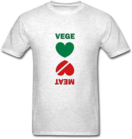 Off-the-record Love_vege_hate_meat Shirts Cool Designed Gray Cotton Xxxx-large Men Customizable