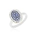 Ladies Sapphire & Diamond Ring in 14k White Gold (TCW .97), Size 7