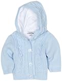 Hartstrings Baby-Boys Newborn Hooded Lined Long Sleeve Cardigan Sweater, Light Blue, 6-9 Months