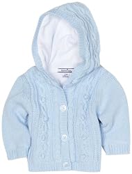Save on Hartstrings Baby-Boys Newborn Hooded Lined Long Sleeve Cardigan Sweater Light Blue 6-9 Months Discount Price