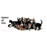 (12x36) Against All Odds (Dog & Kittens) Art Poster Print