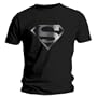T-Shirt Homme Noir Superman "Silver Foil Logo" (Taille L)