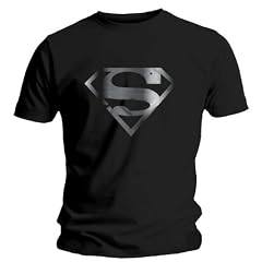 T-Shirt Homme Noir Superman "Silver Foil Logo" (Taille L)