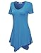 CTC Womens Round Neck 3/4 Sleeve / Short Sleeve High Low Tunic Top