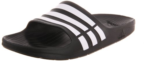 adidas Duramo Slide Sandal,Black/White/Black,19 M US Women's/17 M US Men's