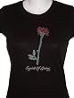 Junior Women's T-shirt Top w/ Rose Design