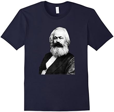 Men's Karl Marx Portrait T-Shirt Medium Navy