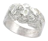 Sterling Silver Rectangular Nugget Ring, 7/16 (11mm) wide