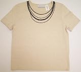 Alfred Dunner Cosmopolita Short Sleeve Jeweled Neckline Top