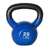GoFit 20-Pound Blue Kettlebell with Vinyl Coating, Iron Core Training DVD and Exercise Booklet