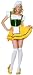 Beer Garden Girl Lace Up Corset Dress, Yellow Skirt, White Apron, Zip Back