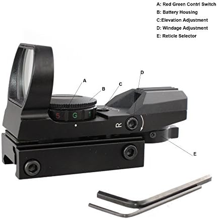 Accur Red and Green Reflex Sight with 4 Reticles
