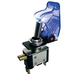 Pro User 17056 Sicherheits-Kippschalter, LED blau transparent, mit beleuchteter Schalterspitze, 12V