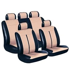 EUFAB 28289 Kunstlederbezug-Set "Buffalo" schwarz/beige