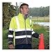 Tingley J25022-XL Phase Hi-Vis Class 3 Jacket Breathable Zipper Fly Front - Fluorescent Yellow-Green and Charcoal Gray Size XL