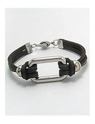 Saddle Brown Leather Bracelet In White Base
