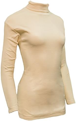 Basics Women's Classic Long Sleeve Heavy Weight Turtleneck (MEDIUM/(5-6), CRÈAM VANILLA)