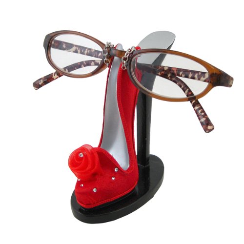 Chiffon Rose Open Back Heel Eyeglass Holder Red Picture