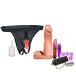 Doc Johnson Vac-U-Lock Ultra Harness 2 and Plug with 8" Realistic Dong Adult Sex Toy Kit