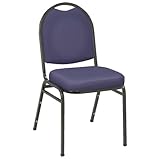 IMAGE OF KFI Seating IM520BKNAVYVCT IM500 Series Stacking Chair, Armless, Navy Vinyl Upholstery, Black Frame,