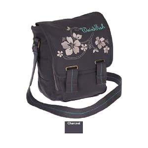 weird fish ladies small messenger bag charcoal