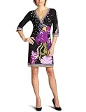 donna morgan Women's 3/4 Sleeve V-Neck Vine Printe Matte Jersey Dress W/Border Detail
