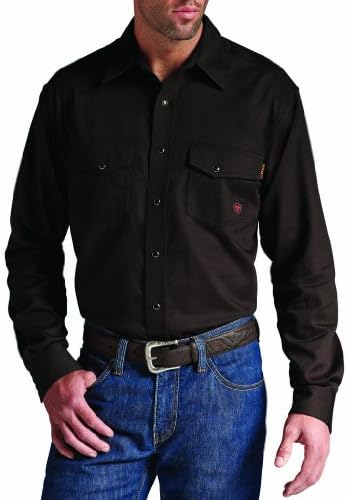 Ariat Work Shirt Mens FR L/S Solid Snap XXLT Coffee Bean 10013509