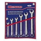 Westward 4YR28 Metric Combo Wrench Set, 6 Pc