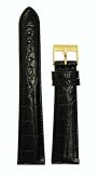 Men's Genuine Louisiana Alligator Watchband Natural Matte Finish Black 19mm Watch Band