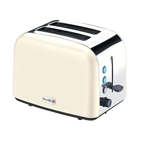 Breville VTT132 Cream Stainless Steel 2 Slice Toaster, 1010 Watts