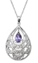 14k White Gold Tanzanite and Diamond Pendant