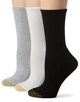 Gold Toe Women's 3-Pack EcoFX Bamboo Crew Sock, White/Grey/Black, 9-11