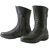 Tour Master Solution WP Road Women's Leather Street Bike Racing Motorcycle Boots - Color: Black, Size: 6