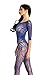 Amoretu Womens Lace Lingerie Mesh Bodysuits Crotchless Bodystocking Royal Blue