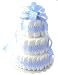 Classic Pastel Baby Shower Diaper Cake (3 Tier, Blue)