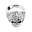 Size 10 - 316L Surgical Stainless Steel Flaming Skull Ring