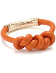by boe Orange Leather Knot Ring, Size 7.5