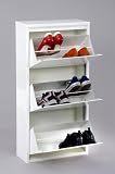 Jan Kurtz 497624 Schuhschrank Big Shoe 3 weiss gl&auml;nzend mit 3 Klappen 105 x 52 x 22 f&uuml;r ca. 12 Paar Schuhe