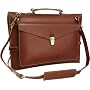 Dark Brown Professional Slim Leather Briefcase (#2770-4)