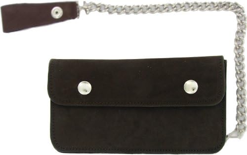 Geronimo BW1019 Brown 7.5" Leather Trucker Wallet