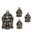 Blue Moon Lost & Found Metal Charms-Thai Buddha-4PK/Oxidized Silver