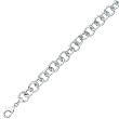 14K White Gold Single Link Charm Bracelet - 7.25 inches