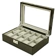 Watch Storage Box for 10 Watches Black Lacquer See Thur Glass Top Large Cushions Watch Storage Box for 10 Watches Black Lacquer See Thur Glass Top Large Cushions